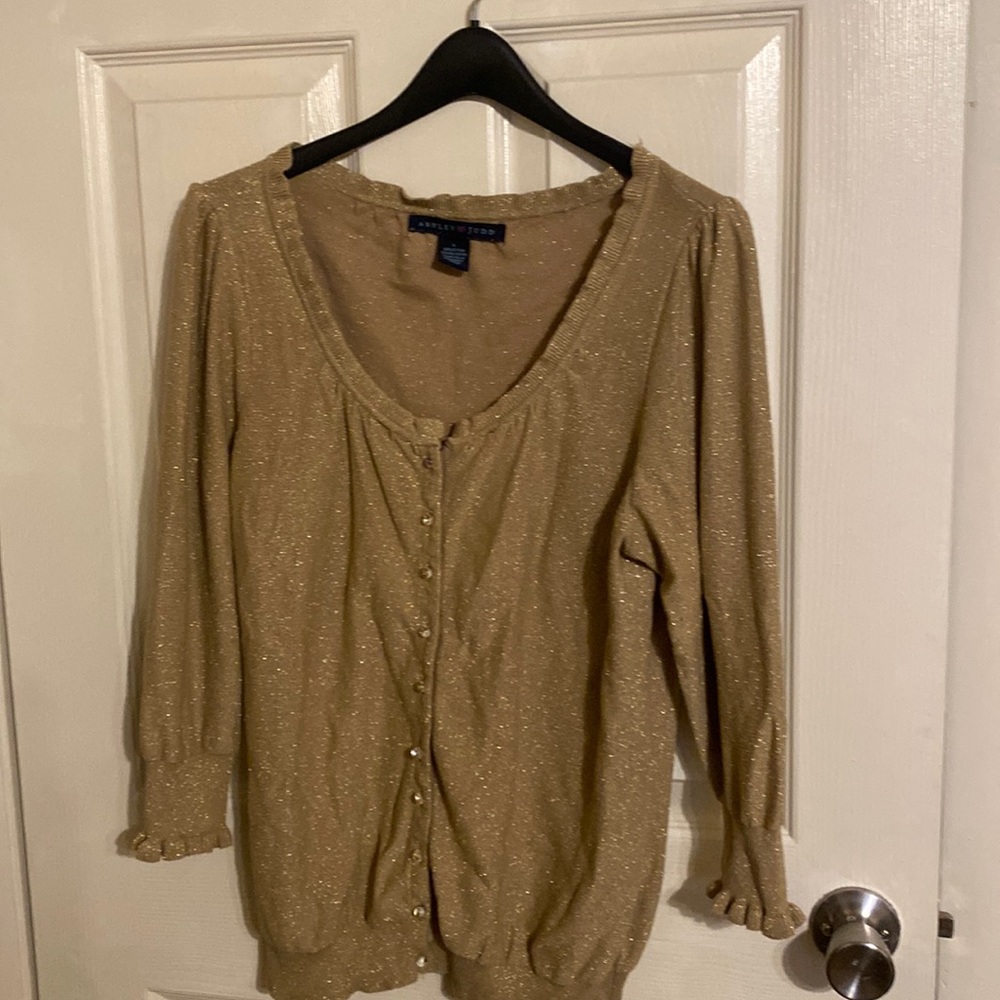Ashley Judd- gold sweater size large
